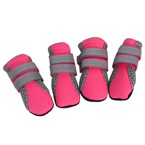 Hot Breathable Dog Walking Shoes Net Soft Summer Pet Shoes Night Safe Reflective Boots For Large Small Dogs