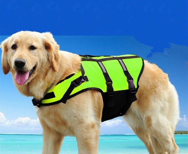 Pet Dog Life Jacket Safety Clothes Life Vest Collar Harness Saver Pet Dog Swimming Preserver lothes Summer Swimwear 5 Sizes