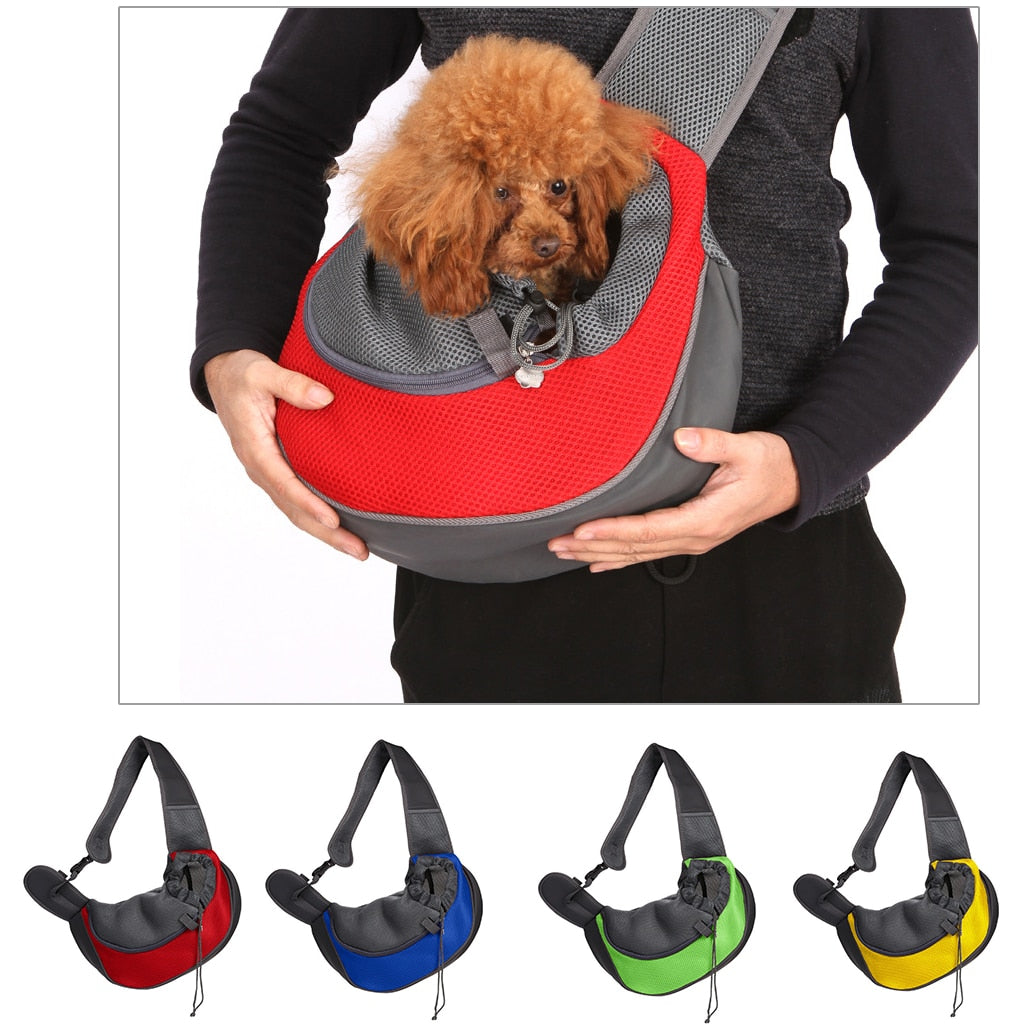 Pet Puppy Carrier S/M Outdoor Travel Dog Shoulder Bag Mesh Oxford Single Comfort Sling Handbag Tote Pouch