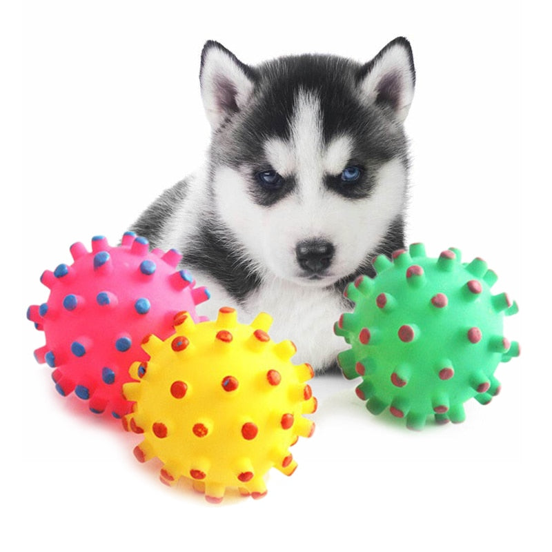 Interactive Rubber Balls Lighting Dog Toy Balls Dog Cat Pet Squeaky Toys Soft Pet Dog Chew Elastic Hedgehog Ball Pet Supplies