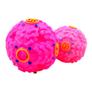 Pet Dog Cat Play Leakage Food Chew Dogs Toys Squeaky Quack Sound Chew Treat Ball Toy  for Large Dogs Training Tooth Cleaning