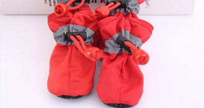 4pcs/set Waterproof Anti-slip Pet Shoes for Small Dogs Cats Chihuahua Yorkie Thick Snow Dog Boots Socks