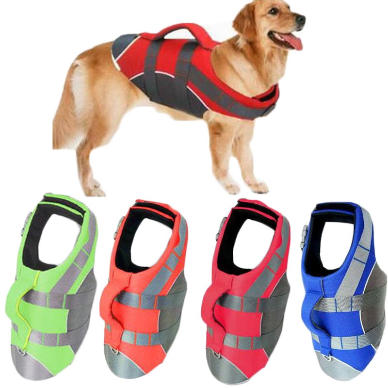 New Pet Vests Large Dog Life Jacket Clothes Labrador Golden Surfing Swimming Harnes Vest Float Costume Safety S-XL Pets Clothing