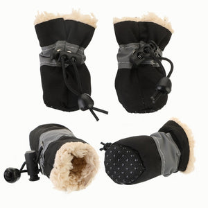 4pcs/set Waterproof Winter Pet Dog Shoes Anti-slip Rain Snow Boots Footwear Thick Warm For Small Cats Puppy Dogs Socks Booties