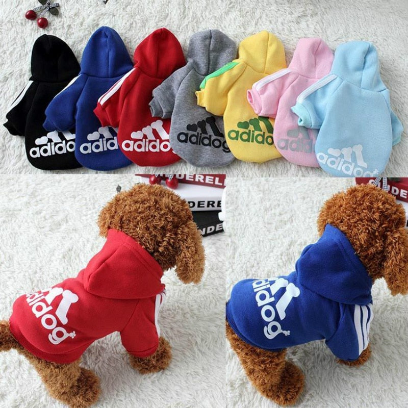 Adidog Pet Dog Clothes for Small Dogs,Winter Sports Hoodie Jacket Pure Cotton Soft Warm Sweater,Teddy Chihuahua Puppies Clothing