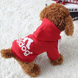 Adidog Pet Dog Clothes for Small Dogs,Winter Sports Hoodie Jacket Pure Cotton Soft Warm Sweater,Teddy Chihuahua Puppies Clothing