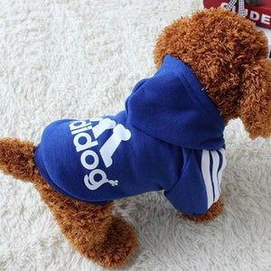 Adidog Pet Dog Clothes for Small Dogs,Winter Sports Hoodie Jacket Pure Cotton Soft Warm Sweater,Teddy Chihuahua Puppies Clothing