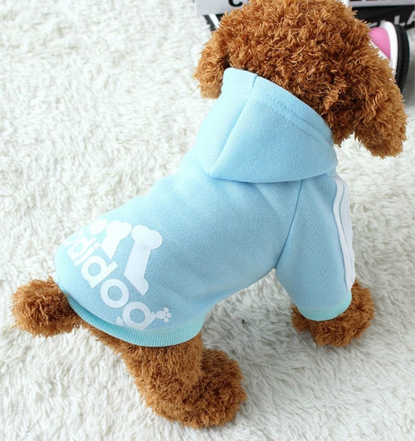 Adidog Pet Dog Clothes for Small Dogs,Winter Sports Hoodie Jacket Pure Cotton Soft Warm Sweater,Teddy Chihuahua Puppies Clothing