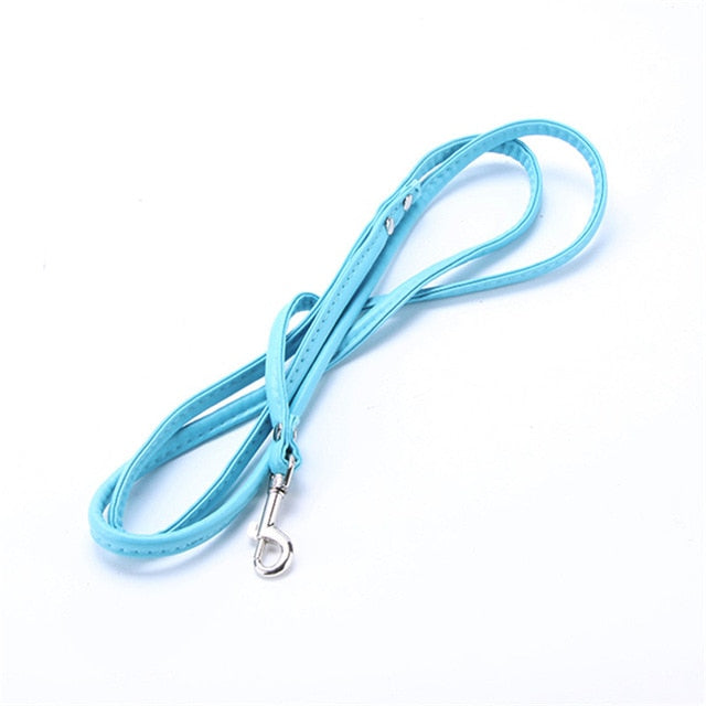 Pet Cat Puppy Dogs Leash Long Smooth PU Leather Leashes Solid Color Dog Walker Dog Girl Boy Leashes Pink Blue Red Black