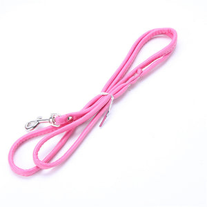 Pet Cat Puppy Dogs Leash Long Smooth PU Leather Leashes Solid Color Dog Walker Dog Girl Boy Leashes Pink Blue Red Black