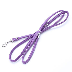 Pet Cat Puppy Dogs Leash Long Smooth PU Leather Leashes Solid Color Dog Walker Dog Girl Boy Leashes Pink Blue Red Black