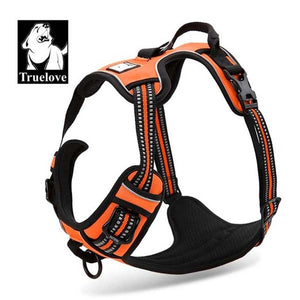 Truelove Reflective Nylon Large pet Dog Harness All Weather Service Dog Ves Padded Adjustable Safety Vehicular Lead For Dogs Pet