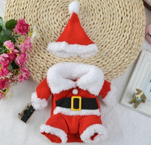 Christmas Cat Clothes Pet Dog Cat Costume Santa Claus Costume Winter Christmas Pet Coat Apparel Cotton Clothes for Cat dog 27S2