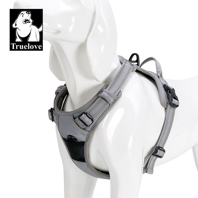 Truelove Reflective Nylon Large pet Dog Harness All Weather Service Dog Ves Padded Adjustable Safety Vehicular Lead For Dogs Pet