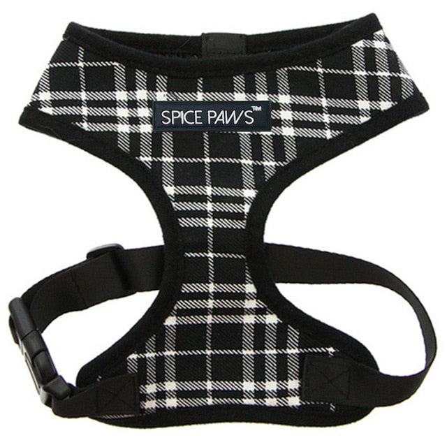 Glorious Kek Dog Harness Vest Plaid Small Pet Dog Harness Adjustable Mesh Lining Nylon Puppy Chest Strap for Chihuahua Pug XS-XL