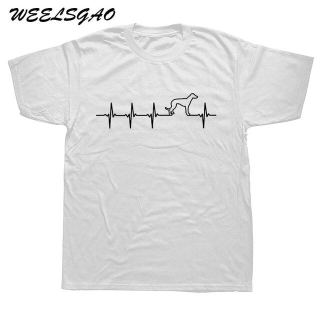 WEELSGAO New Men's Nice Cotton T Shirt Men Greyhound Dog T-shirts Men Short Sleeves Tee Shirt Tees