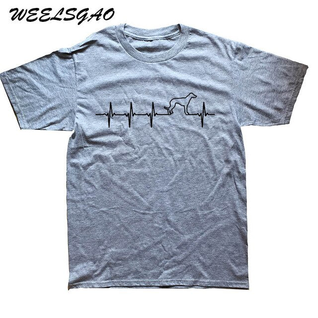 WEELSGAO New Men's Nice Cotton T Shirt Men Greyhound Dog T-shirts Men Short Sleeves Tee Shirt Tees