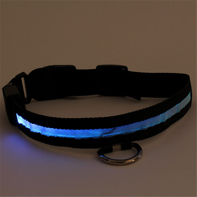 Safety Adjustable Pets Dogs LED Flashing Night Light Nylon Collar USB Charging S-XL