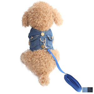 Vest Small Dog Halter Harness Lead Denim Chest Strap For Dogs Cat 6044039 Pet Puppy Supplies S M L