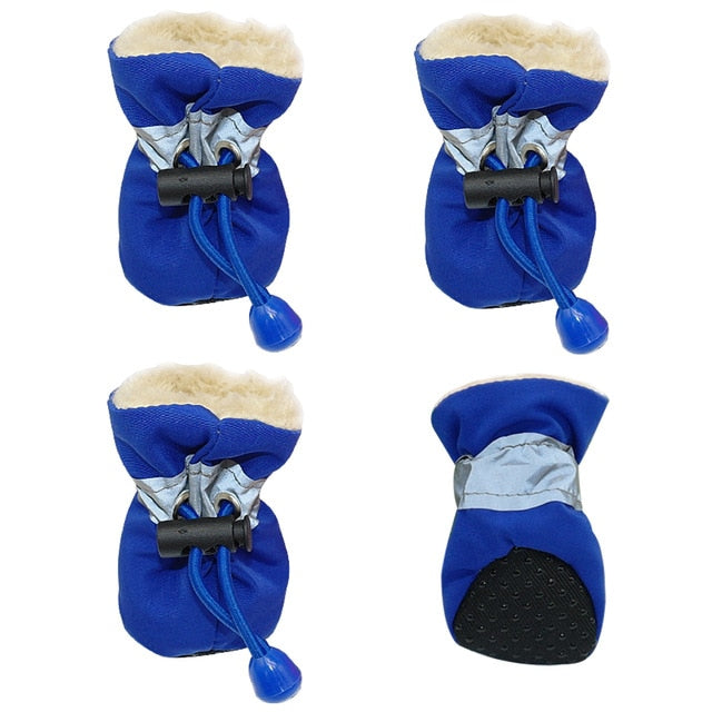 4pcs Waterproof Winter Pet Dog Shoes Anti-slip Rain Snow Boots Footwear Thick Warm For  Small Cats Dogs Puppy Dog Socks Booties