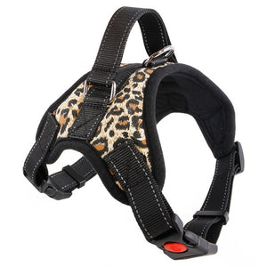 Medium and large dog harness vest Reflective tape yarn Breathable and comfortable mesh pet dog leash big dog harness E2S