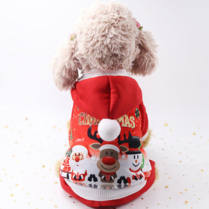 Christmas Cat Clothes Pet Dog Cat Costume Santa Claus Costume Winter Christmas Pet Coat Apparel Cotton Clothes for Cat dog 27S2