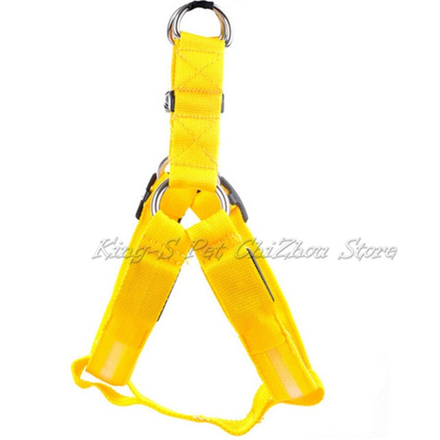 Nylon Pet Safety LED Harness Dog Product Flashing Light Harness LED Dog Harness Leash Rope Belt LED Dog Collar Vest Pet Supplies