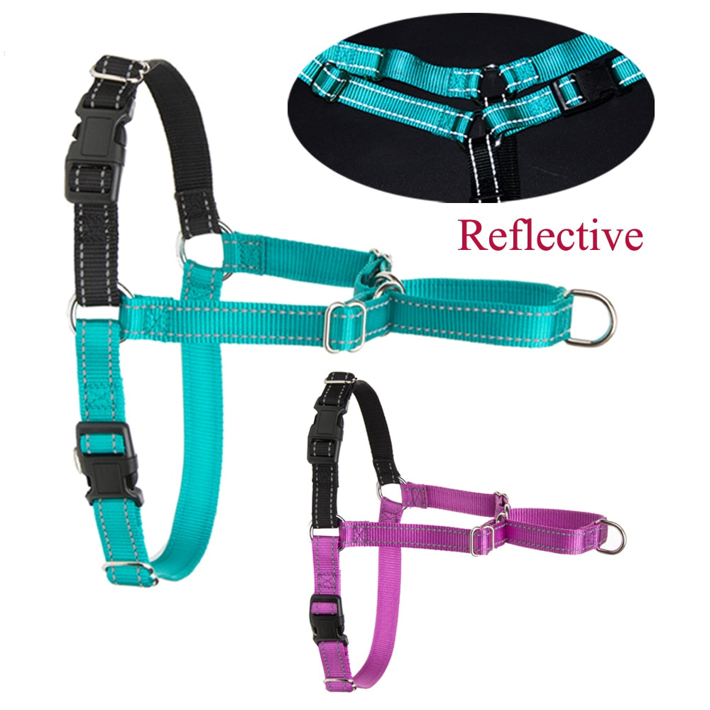 Adjustable Nylon dog Harness with Reflective No-Pull Harness Strees-free Walks with Your Pets Suiteble for Labrador