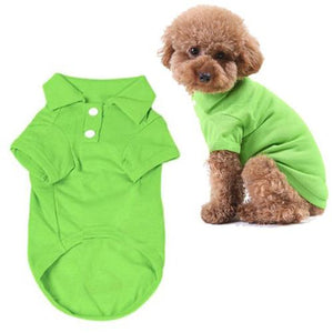 Hot Cute Pet Puppy Polo Shirt Solid Color Cat Dog Pet Clothes Costume Apparel T-Shirt Dog Clothes Outfit for Small Medium Dog