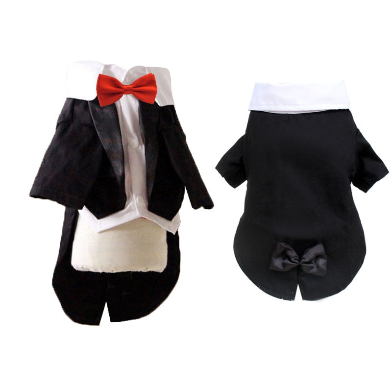 Male Dog Clothes Boy Dog Suit Tuxedo Coat Jacket Puppy Pet Wedding Dress Small Dog Chihuahua Costume Black Pet Party Apparel