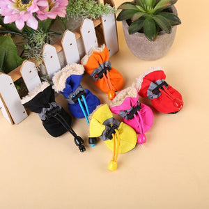 Newly 4 Pcs/Set Portable Pet Dog Shoes Cover Non-slip Waterproof Rain Boots Autumn Winter Dogs Paws Soft Shoe